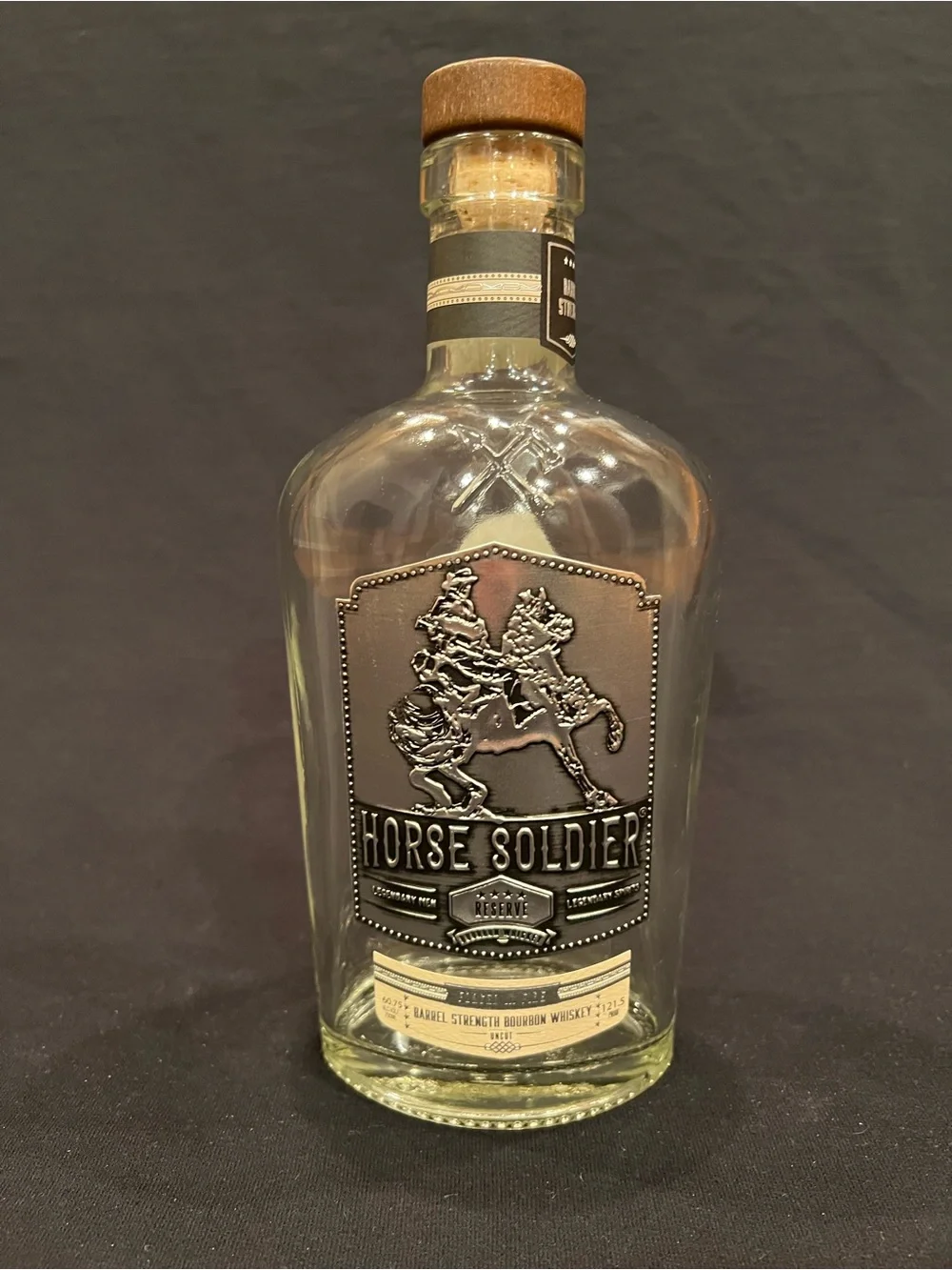 Horse Soldier Reserve Barrel Strength Bourbon Whiskey Empty Bottle 750 ml